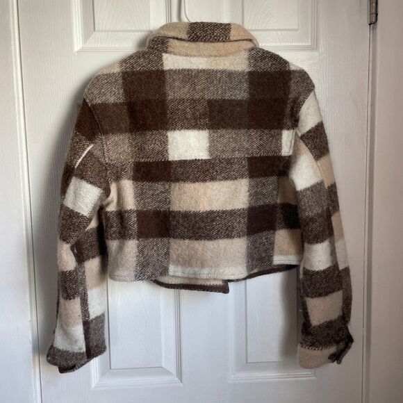 House of Harlow 1960 Plaid Jacket in Brown and Cream - Picture 5 of 8